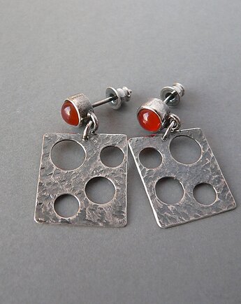 -karneole -kolczyki srebrne-, Emilia Woźniak