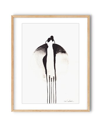 Grafika 21X30 malowana ręcznie na papierze, MiniMalArt