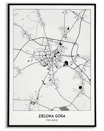 Plakat miasto POLSKA - ZIELONA GÓRA 3 obraz MAPA, Bajkowe Obrazki