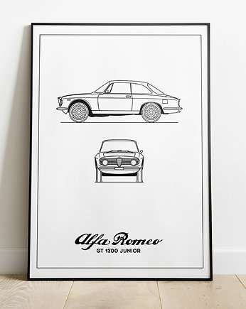 Plakat Legendy Motoryzacji - Alfa Romeo GT Junior, Peszkowski Graphic