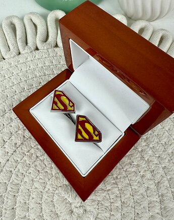 SPINKI DO MANKIETÓW koszuli mankietu SuperMan, AKADEMIA STYLU