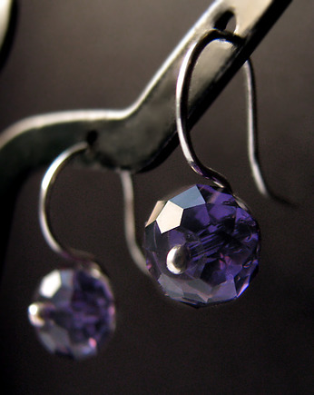 Purple Velvet Rondelles kolczyki - kryształy Swarovski, Marisella