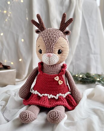 Jelonek w sukience, Prezent dla dziewczynki, Maskotka na prezent, EcoToysByNastya