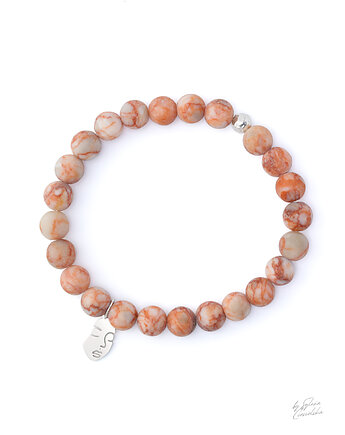 Unikatowa Bransoletka z Kamieni Naturalnych Jaspis z dodatkami srebra 925, Black Mamba Jewelry