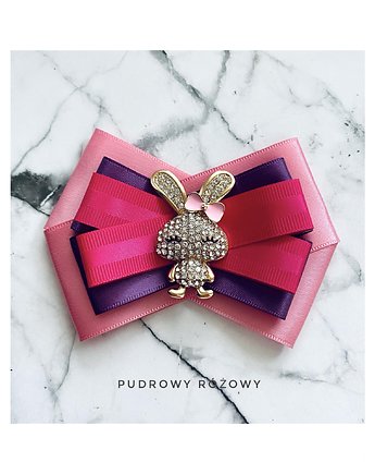 Brosza Wielkanocna z Zajączkiem WIOSNA, Pudrowy Różowy