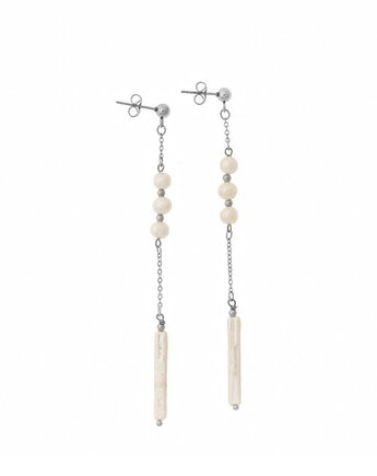 Długie kolczyki z Perłami Srebrna, Kulka Bransoletki