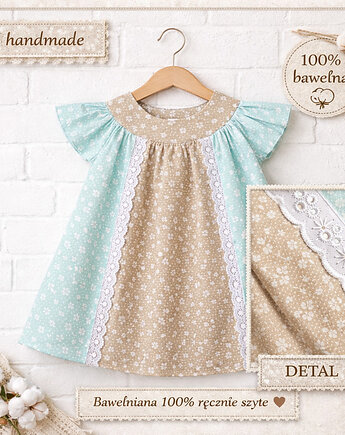 Sukienka dziewczęca handmade , Casual Natural Clothes