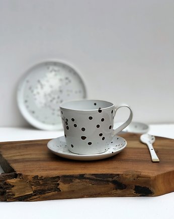 Filiżanka ceramiczna ze spodkiem i łyżeczką, Ceramika Tyka