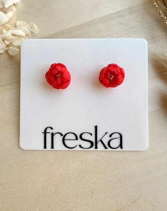 Kolczyki Piwonie - czerwone, freska