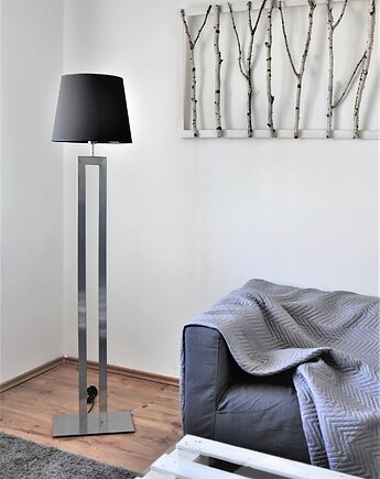 Designerska lampa podłogowa do salonu VEGAS z abażurem, LYSNE