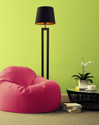 Designerska lampa stojąca do salonu z abażurem VEGAS GOLD, LYSNE