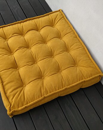 Materac francuski Siedzisko futon Poducha Pikowana kolor Musztarda, nisza