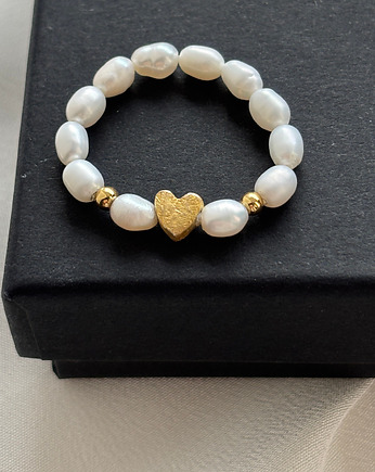 Pierścionek Heart Pearl, Chmolowska Jewellery