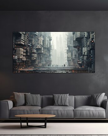 Futurystyczna Japonia, Cyberpunk - Plakat - Loft, Minimalizm, Black Sapphire Art