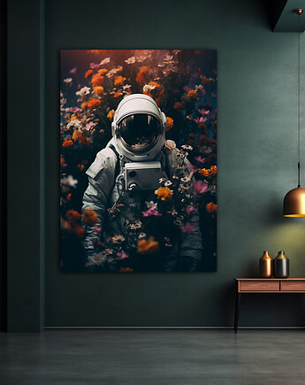 Kosmiczny spokój - Plakat - Druk - Astronauta, Abstrakcja, Surrealizm, Loft #1, Black Sapphire Art