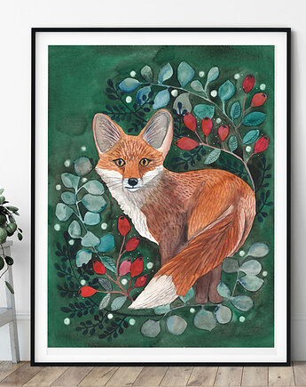 Wild Fox ilustracja drukowana, muamua design