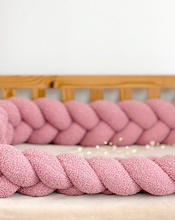 Warkocz do łóżeczka 3 pasma - boucle różowy, SPARROW