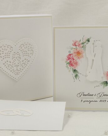 Kartka na ślub z pudełkiem i kopertą, W85, Anna Art and Crafts