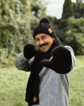 Męska czapka MERINO Euforia Czarny, Brain Inside