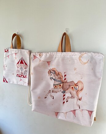 Dziecięcy worek-plecak do przedszkola z mini torbą na zabawki, gucialoveskids