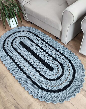 Dywan owalny szydełkowy ze sznurka 80cmx150cm, MISZ MASZ Dorota Tyszko