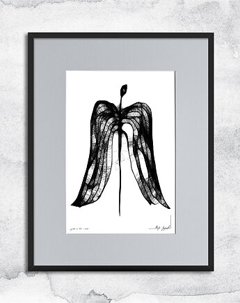 Minimalistyczna grafika z ramą - nr 128 - anioł, Maja Gajewska