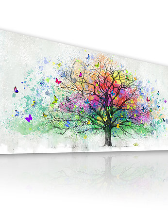 Obraz na płotnie Drzewo z motylami- 150x60cm, LUdesign gallery