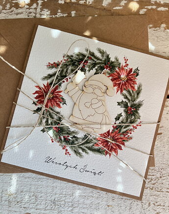Kartka świąteczna ręcznie robiona na Boże Narodzenie, sorte