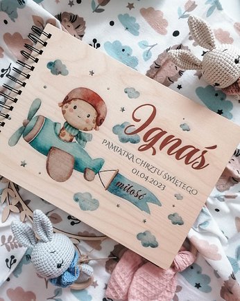 ŻYRAFA W SAMOLOCIE album na chrzest roczek narodziny metryczka urodzenia, LOO LOO DREAM