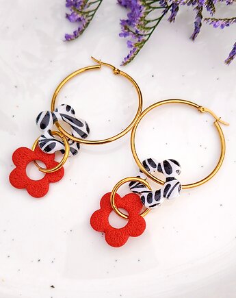 Kolorowe kwiatuszki, biżuteria w kształcie kwiatów, prezent na walentynki, Dary Rusałki