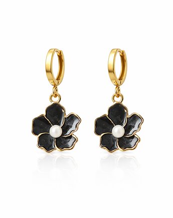 Kolczyki BLACK BLOSSOM  srebro złocone, ISSI Jewelry