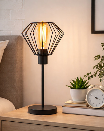 Druciana lampka nocna do czytania w sypialni TAZA LOFT, lampy loftowe LYSNE LOFT