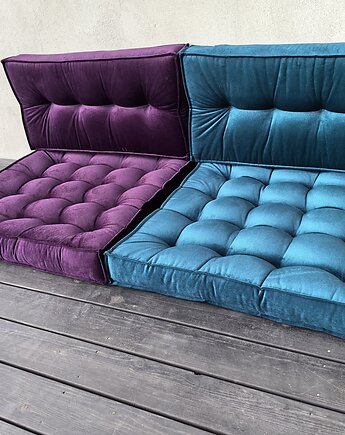 Sofa modułowa Futon materac francuski Velvet  Siedzisko na podłogę, nisza