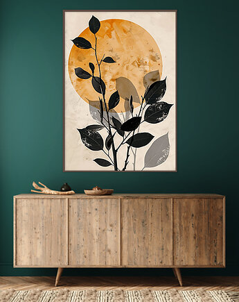Magnolia - Plakat, druk - Chiński Orient, Harmonia Zen, Roślinny #19, Black Sapphire Art