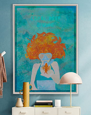 Rafa koralowa - plakat 50x70 cm fine art, minimalmill