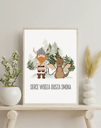 Serce wodza, dusza smoka - Plakat fanstastyczny fantasy, GG STORE