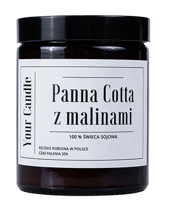 ŚWIECA SOJOWA PANNA COTTA Z MALINAMI 180ml- Your Candle, Your Candle