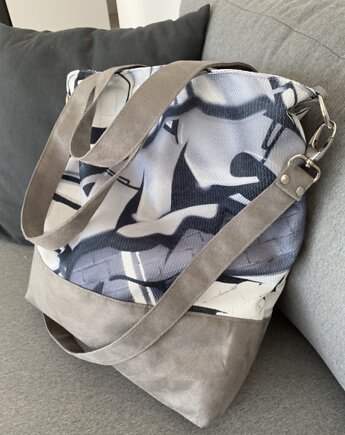 Torba hobo XXL - print graffiti monochromatyczne, PRACOWNIA 166