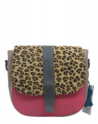 Torebka damska klasyczna skórzana regulowany pasek klapka wzór OLIVKA, Olivka Warsaw