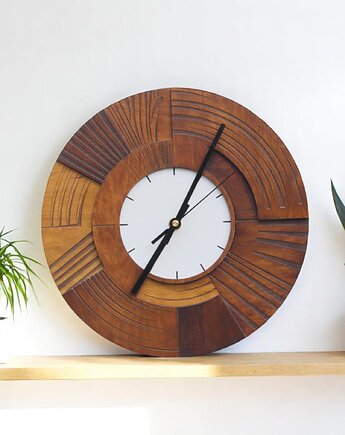 Zegar Drewniany ścienny - Duży  48cm -  Cichy Mechanizm, Clock Wood Studio