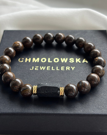 Bransoletka męska Bronzyt i Turmalin, Chmolowska Jewellery