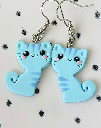 Kolczyki Niebieskie Kotki, OMIFIMO