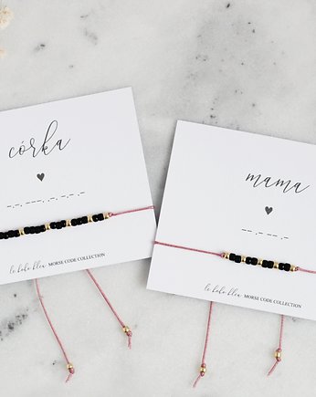 Zestaw - MAMA I CÓRKA Morse Code Bracelets, OSOBY - Prezent dla mamy na urodziny