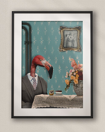 Plakat Flaming - Kolaż Fine Art - Dekoracja Ścienna Do Salonu, DAPIDOKA