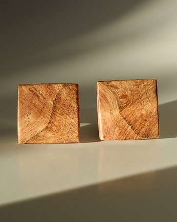 Drewniane spinki do mankietów, OSOBY - Prezent dla taty