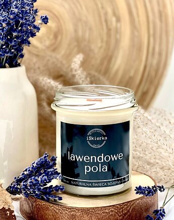 LAWENDOWE POLA  świeca sojowa 300 ml, iSkierka Manufaktura Świec