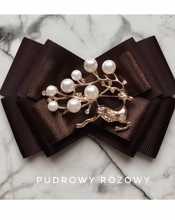 Brosza  Dark Chocolate z Reniferem NEW, Pudrowy Różowy