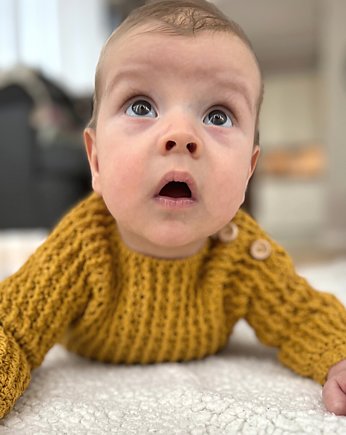 Sweterek bawełniany dla chłopca 3-6 miesięcy, Makeme Kids
