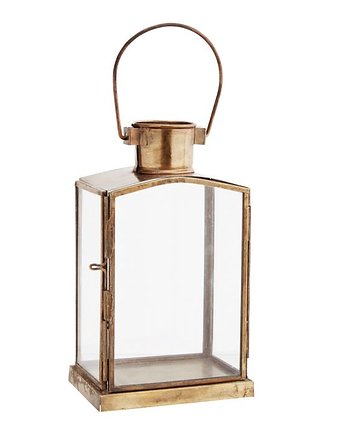 Lampion stojący wiszący Kair szkło złoty 18cm, OKAZJE - Prezent na 70 urodziny
