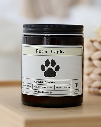 PSIA ŁAPKA - świeca sojowa, Candle Dog